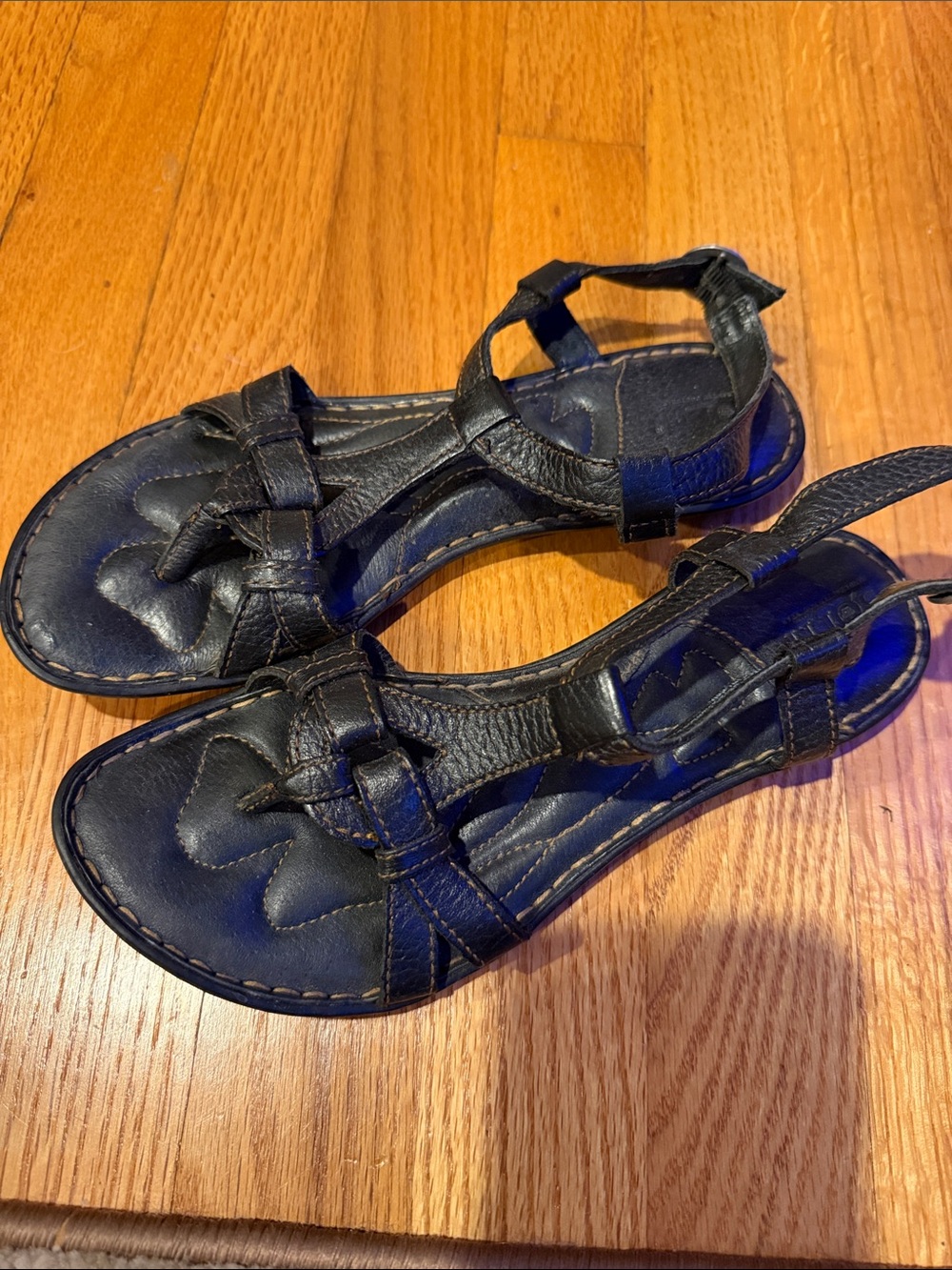 Born Black Leather Strappy Sandals